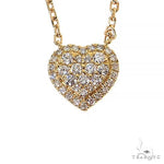 18K Gold Heart Diamond Necklace 68505 - Image 1