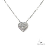 18K Gold Heart Diamond Necklace With Adjustable Chain 67032 - Image 1