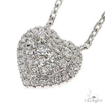 18K Gold Heart Diamond Necklace With Adjustable Chain 67032 - Image 3