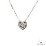 18K Gold Heart Diamond Necklace With Adjustable Chain 67032 - Image 4