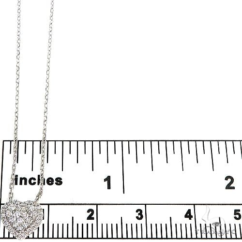 18K Gold Heart Diamond Necklace With Adjustable Chain 67032 - Image 5