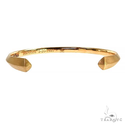 18K Gold Matte Finish Bangle Bracelet 68758 | TraxNYC