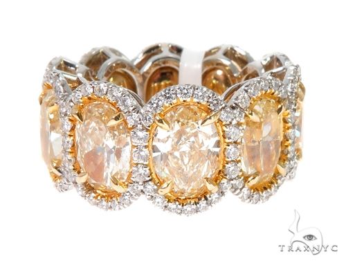 18K Gold Oval Diamond Queens Eternity Ring 64389 - Image 2