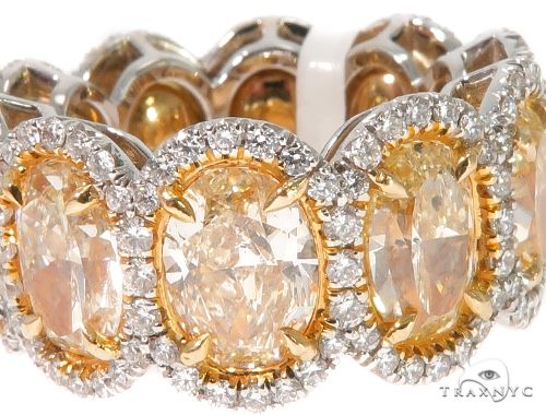 18K Gold Oval Diamond Queens Eternity Ring 64389 - Image 3