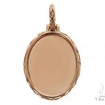 18K Gold Oval Special Edition Photo Pendant Engraved Frame 65310 - Image 1