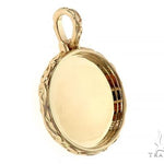 14K Yellow Gold Round Special Edition Photo Pendant Engraved Frame 65311 - Image 2