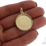 14K Yellow Gold Round Special Edition Photo Pendant Engraved Frame 65311 - Image 5