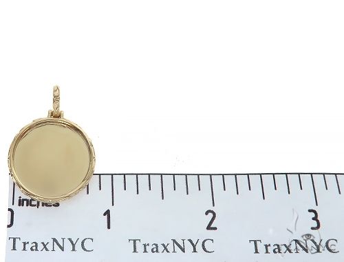 14K Yellow Gold Round Special Edition Photo Pendant Engraved Frame 65311 - Image 6