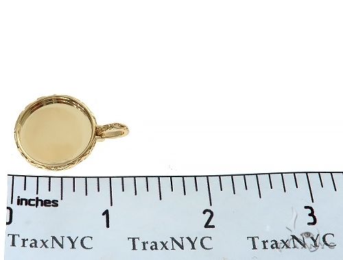 14K Yellow Gold Round Special Edition Photo Pendant Engraved Frame 65311 - Image 7