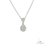 18K Gold Pear-Shaped Baguette Diamond Necklace 67308 - Image 1