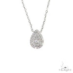 18K Gold Pear-Shaped Diamond Necklace With Adjustable Chain 67034 - Image 1