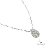 18K Gold Pear-Shaped Diamond Necklace With Adjustable Chain 67034 - Image 2
