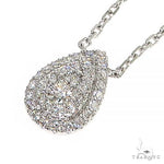 18K Gold Pear-Shaped Diamond Necklace With Adjustable Chain 67034 - Image 3