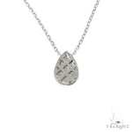 18K Gold Pear-Shaped Diamond Necklace With Adjustable Chain 67034 - Image 4