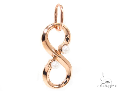 18K Gold Pearl Eternity Pendant 36690 - Image 2