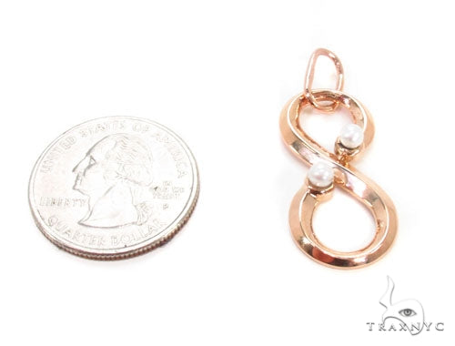 18K Gold Pearl Eternity Pendant 36690 - Image 4