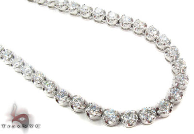 18K Gold Prong Diamond Chain 26 Inches 5mm   31731 - Image 1