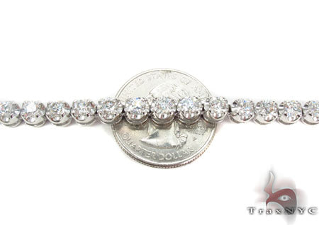 18K Gold Prong Diamond Chain 26 Inches 5mm   31731 - Image 6
