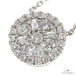 18K Gold Round Diamond Necklace With Adjustable Chain 67310 - Image 3