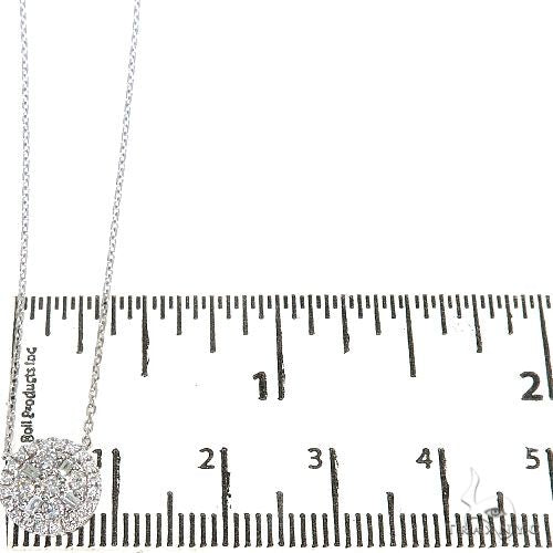 18K Gold Round Diamond Necklace With Adjustable Chain 67310 - Image 5
