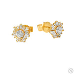 18K Gold Snowflake Diamond Earrings 67021 - Image 4