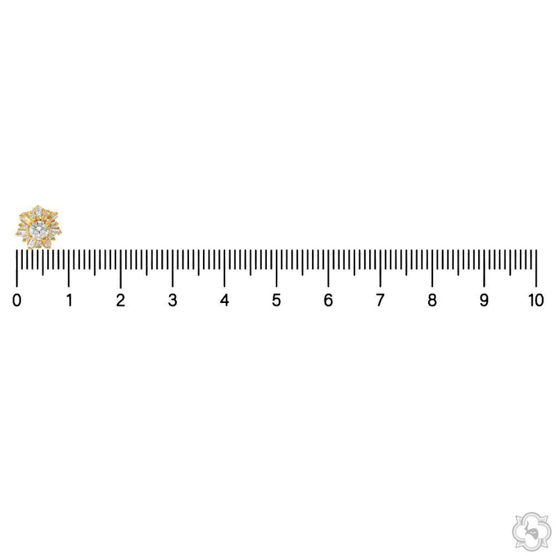 18K Gold Snowflake Diamond Earrings 67021 - Image 7