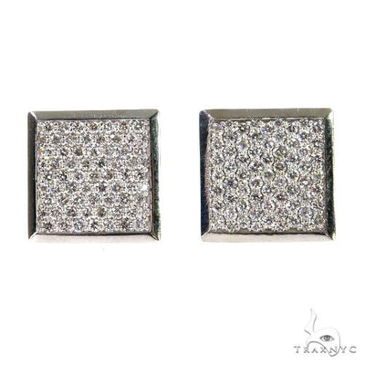 18K Gold Square Diamond Earrings 67911 - Image 1