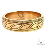 18K Gold Artisanal Mens Wedding Band 69239 - Image 1