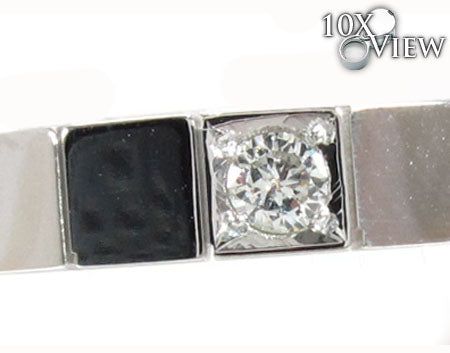 White Gold Prong Diamond Mens Ring 32667 - Image 3