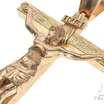 18K Gold Crucifix Jesus Cross Pendant 65742 - Image 4