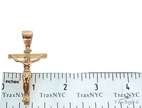 18K Gold Crucifix Jesus Cross Pendant 65742 - Image 6