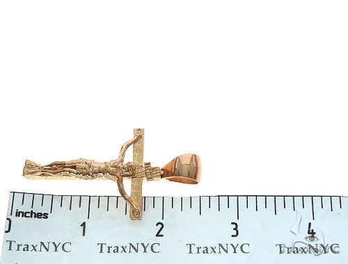 18K Gold Crucifix Jesus Cross Pendant 65742 - Image 7