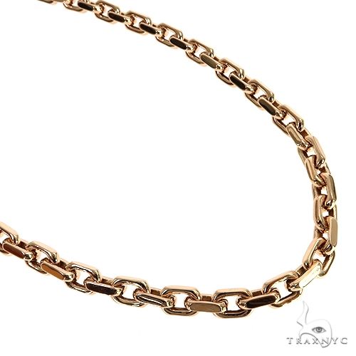18K rose gold anchor link chain 24 inches, 6.3mm men's solid cable necklace