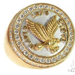 18K Two Tone Custom Made Eagle Diamond Ring 66205 - Image 1