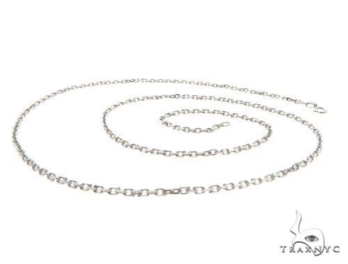 18K White Gold Solid Cable Link Chain 1.6mm 18 inches, photo 3 of 4