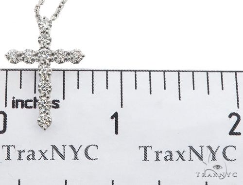 18K White Gold Diamond Cross Pendant with 18 Inch Chain, photo 6 of 7