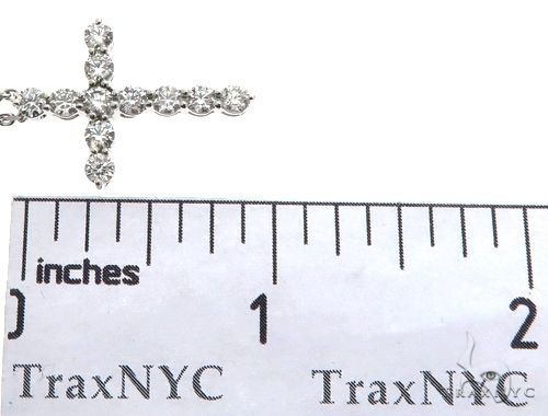 18K White Gold Diamond Cross Pendant with 18 Inch Chain, photo 7 of 7