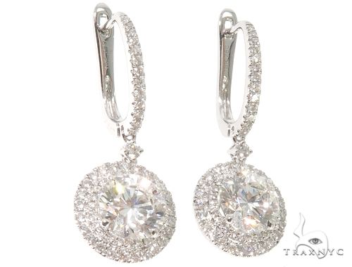 18K White Gold Diamond Chandelier Earrings 64022 - Image 3