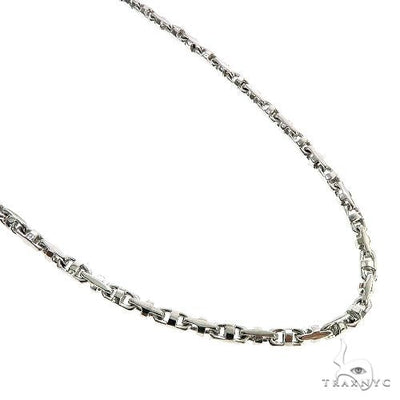 18K White Gold Solid Fancy Link Chain 30 Inches 4.2mm   67156 - Image 1
