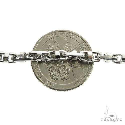18K White Gold Solid Fancy Link Chain 30 Inches 4.2mm, photo 4 of 5