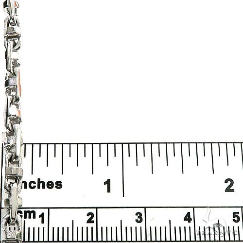 18K White Gold Solid Fancy Link Chain 30 Inches 4.2mm, photo 5 of 5
