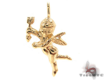 18K Yellow Gold Angel Pendant 34382 - Image 1