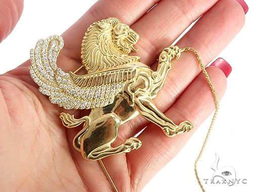 18K Yellow Gold Custom Brooch, photo 9 of 11