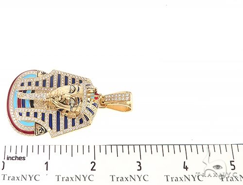 18K Yellow Gold Custom Diamond Pharaoh Pendant, photo 8 of 8
