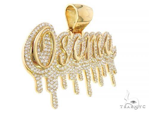 18K Yellow Gold Custom Made Osama Name Pendant 65666 - Image 2