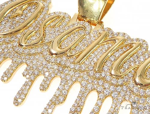 18K Yellow Gold Custom Made Osama Name Pendant 65666 - Image 4