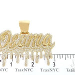 18K Yellow Gold Custom Made Osama Name Pendant 65666 - Image 6