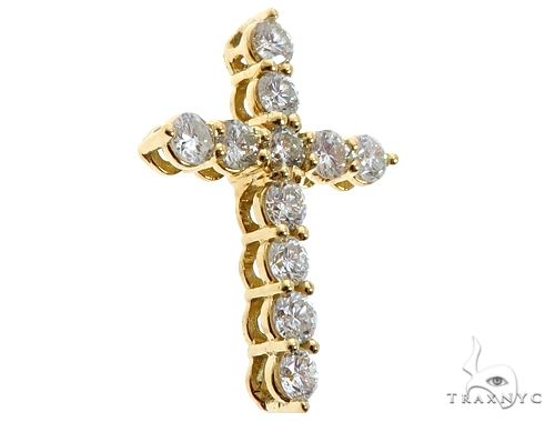 18K Yellow Gold Diamond Cross 64575 - Image 2