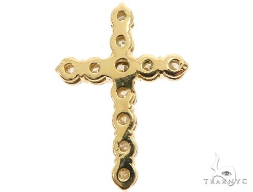 18K Yellow Gold Diamond Cross 64575 - Image 3