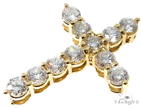 18K Yellow Gold Diamond Cross, photo 7 of 11